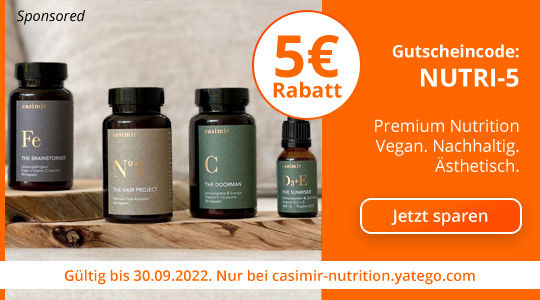 5% Rabatt auf Premium Nutrition von casimir-nutrition.yatego.com